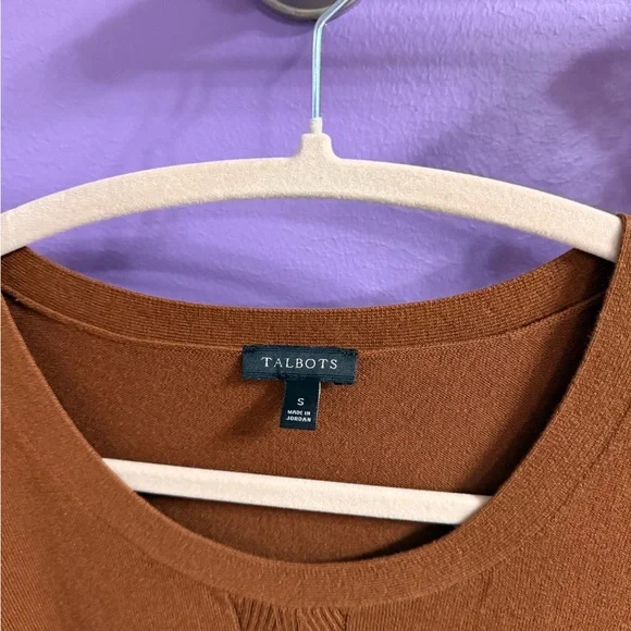 • Talbots Caramel Crew Neck Sweater • - Picture 5 of 5